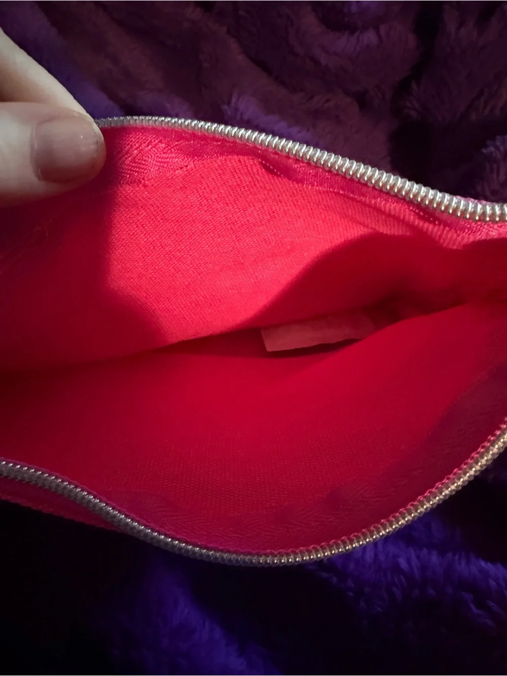 IT Cosmetics Magenta Canvas Cosmetic Pouch | Travel Makeup Bag / Organizer